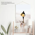 Yellow Surfboard Poster. Coastal Lifestyle Themed Print