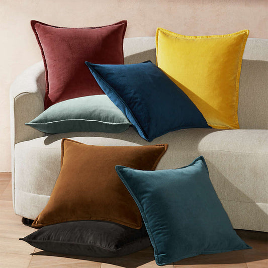 Fancy & Stacy Dark Grey Velvet Pillow Cover with Insert – 20 x 20 in
