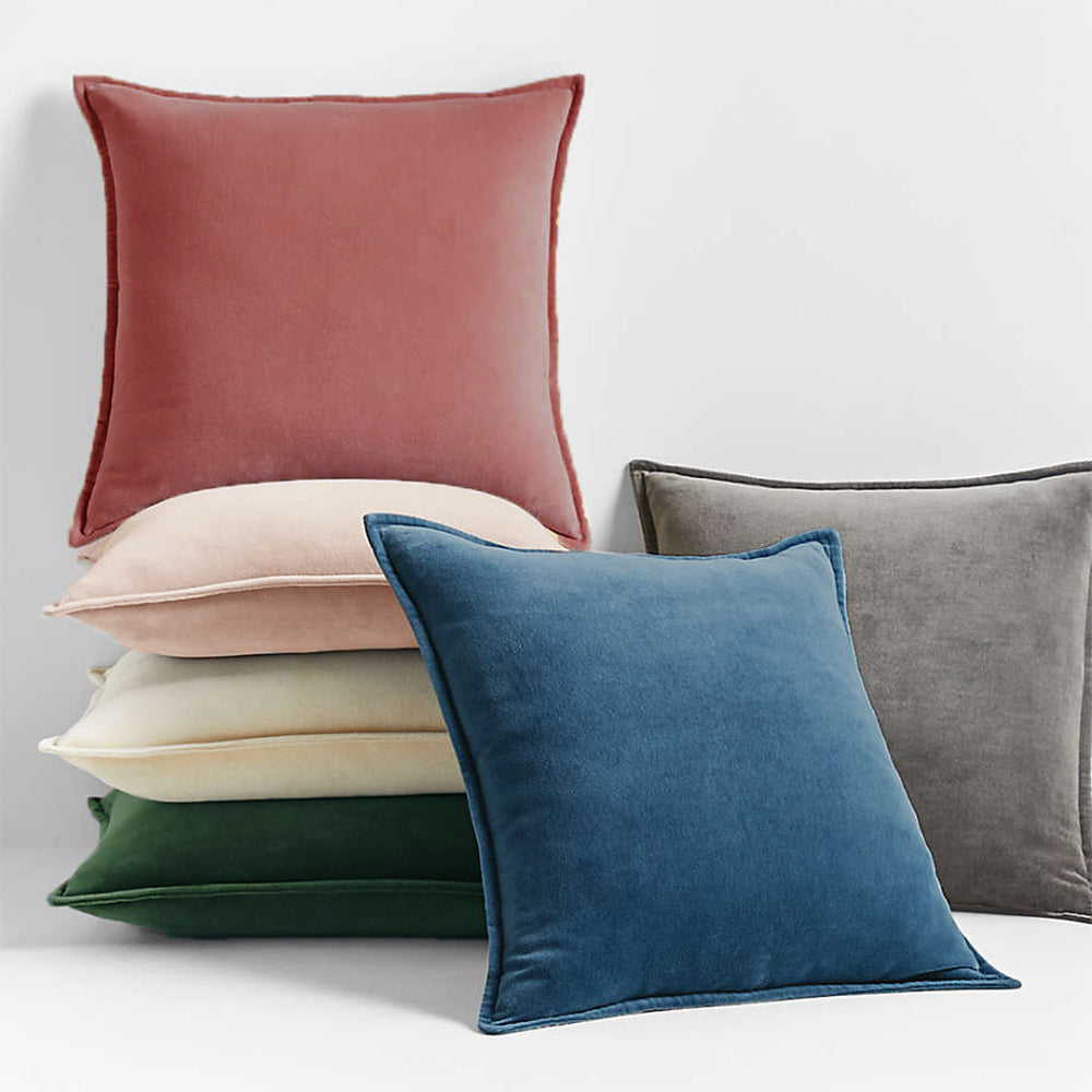 Fancy & Stacy Dark Grey Velvet Pillow Cover with Insert – 20 x 20 in
