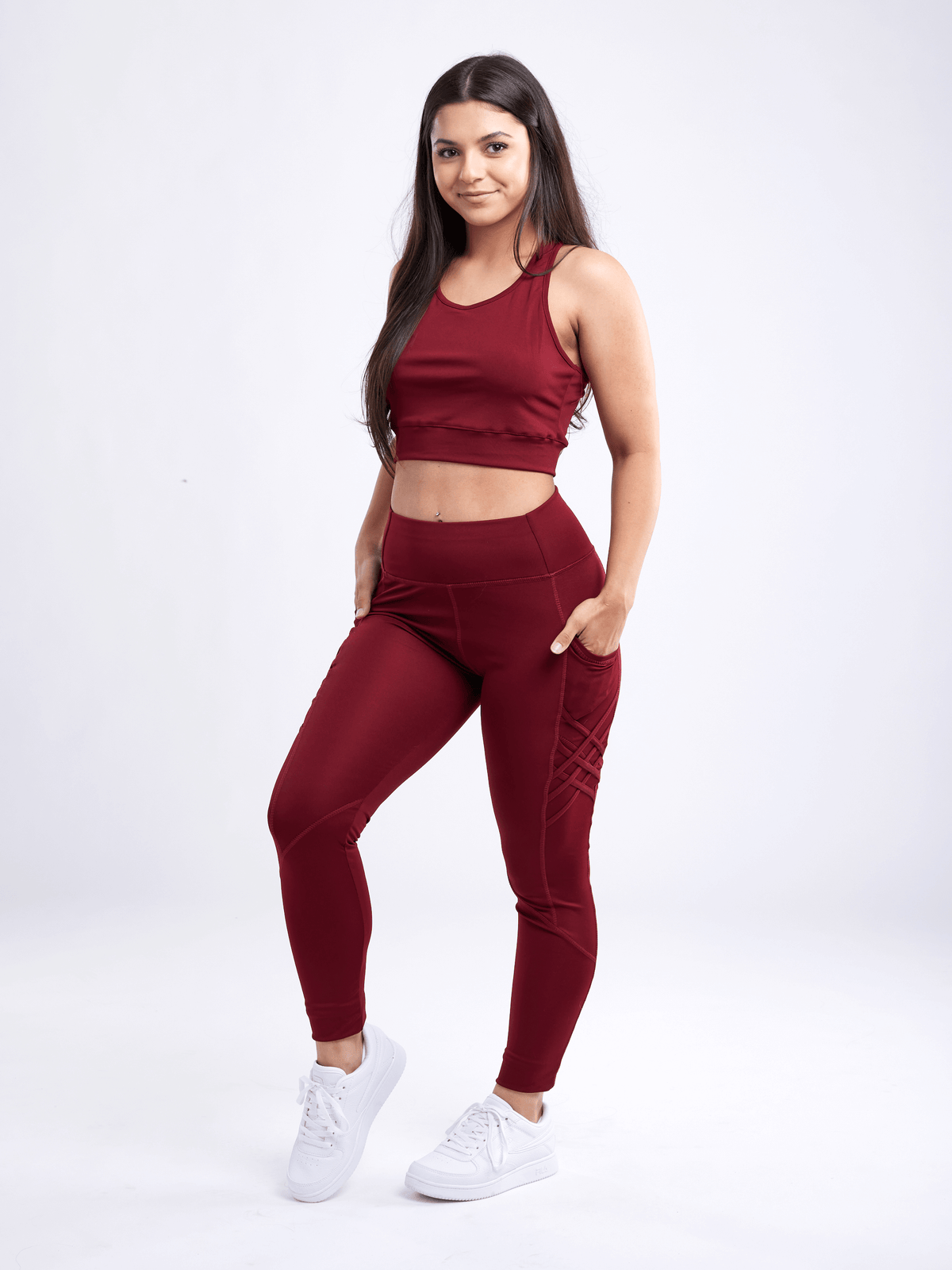 JupiterGear High-Waisted Criss-Cross Training Leggings with Hip Pockets