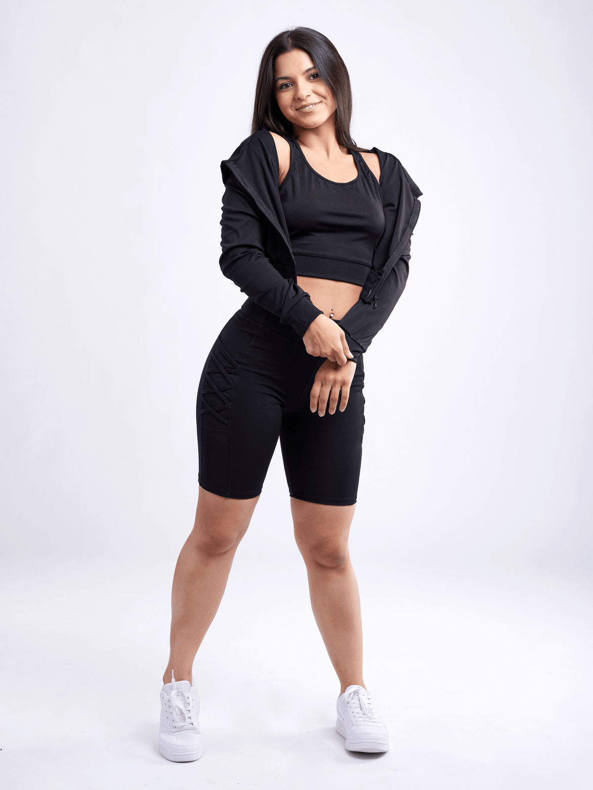 JupiterGear Athletic Zip-Up Crop Hoodie Jacket