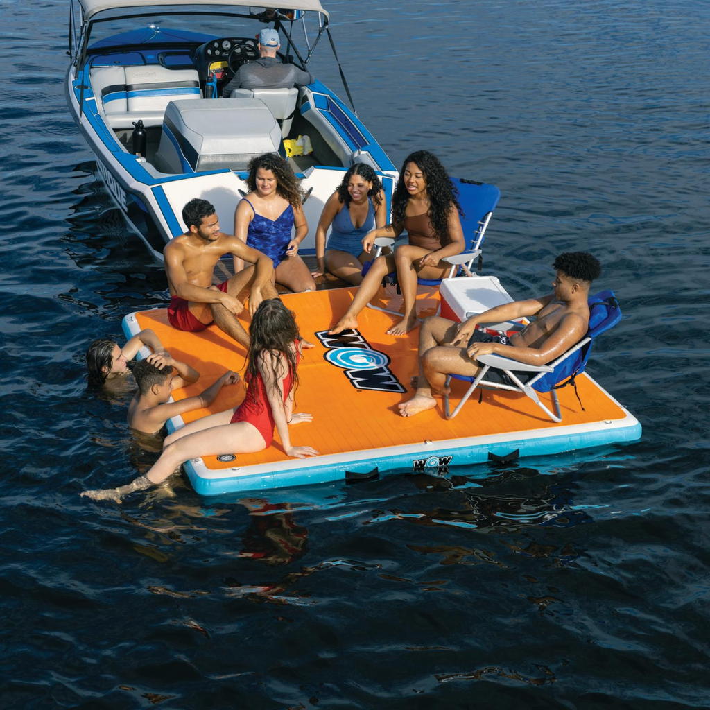 WOW Watersports 8'x8'x6" Drop Stitch Vacation Station Dock with Deckpad