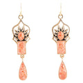 Albie Orange Sponge Coral and Golden Drop Earrings