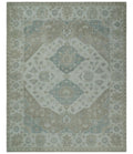 Antique Design Medallion Earthy Ivory and Camel 8x10 wool Area Rug