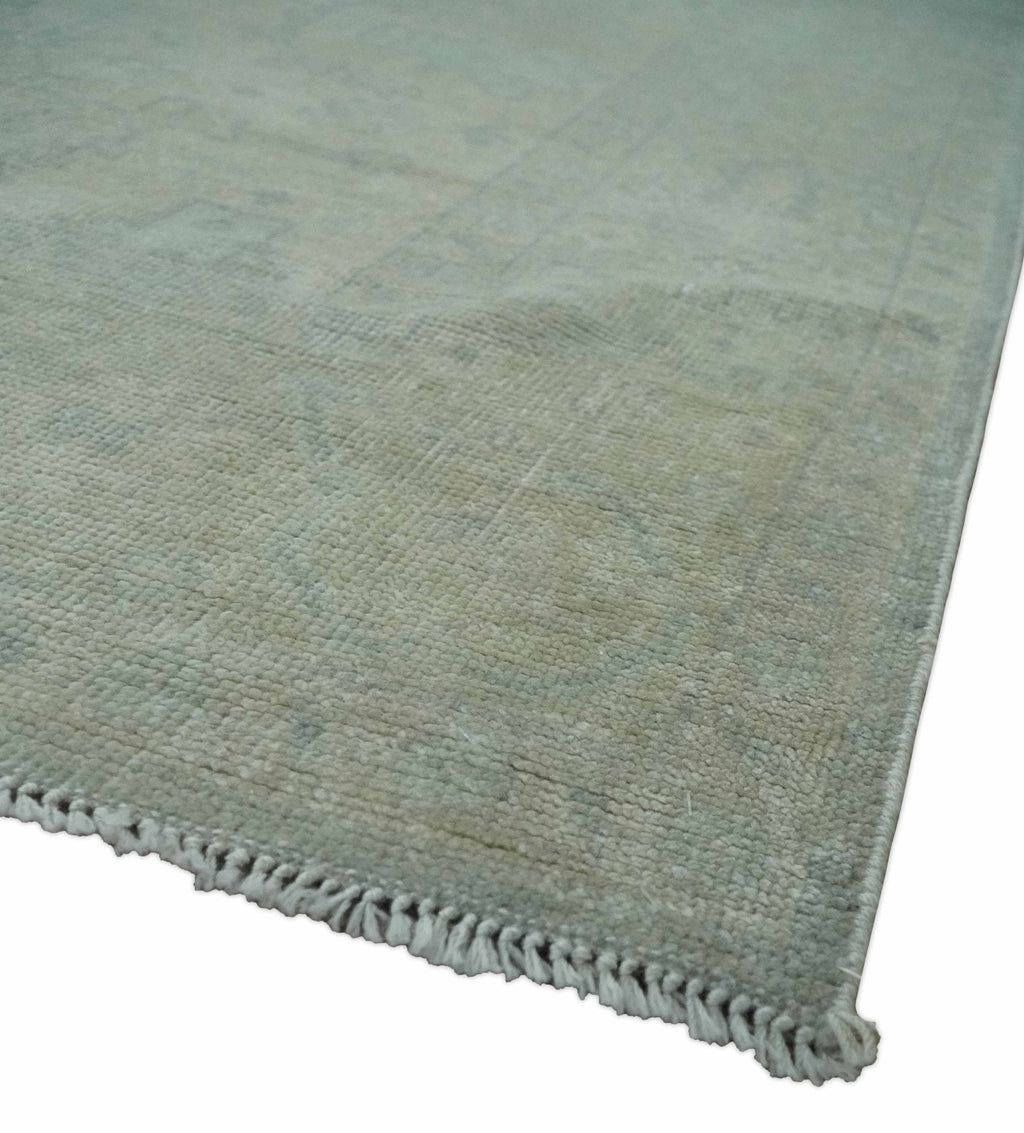 Antique look Beige and Gray Hand Knotted Oriental Oushak 8x10 wool Area Rug
