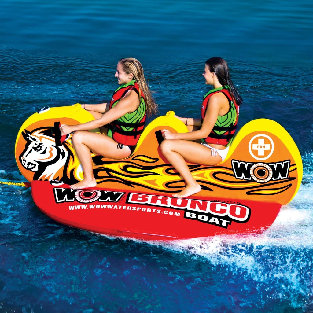 WOW Sports Bronco Boat 2 Person Towable Water Tube For Pool and Lake (14-1050)