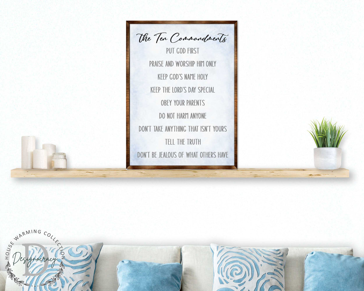 The Ten Commandments Wooden Christian Wall Art