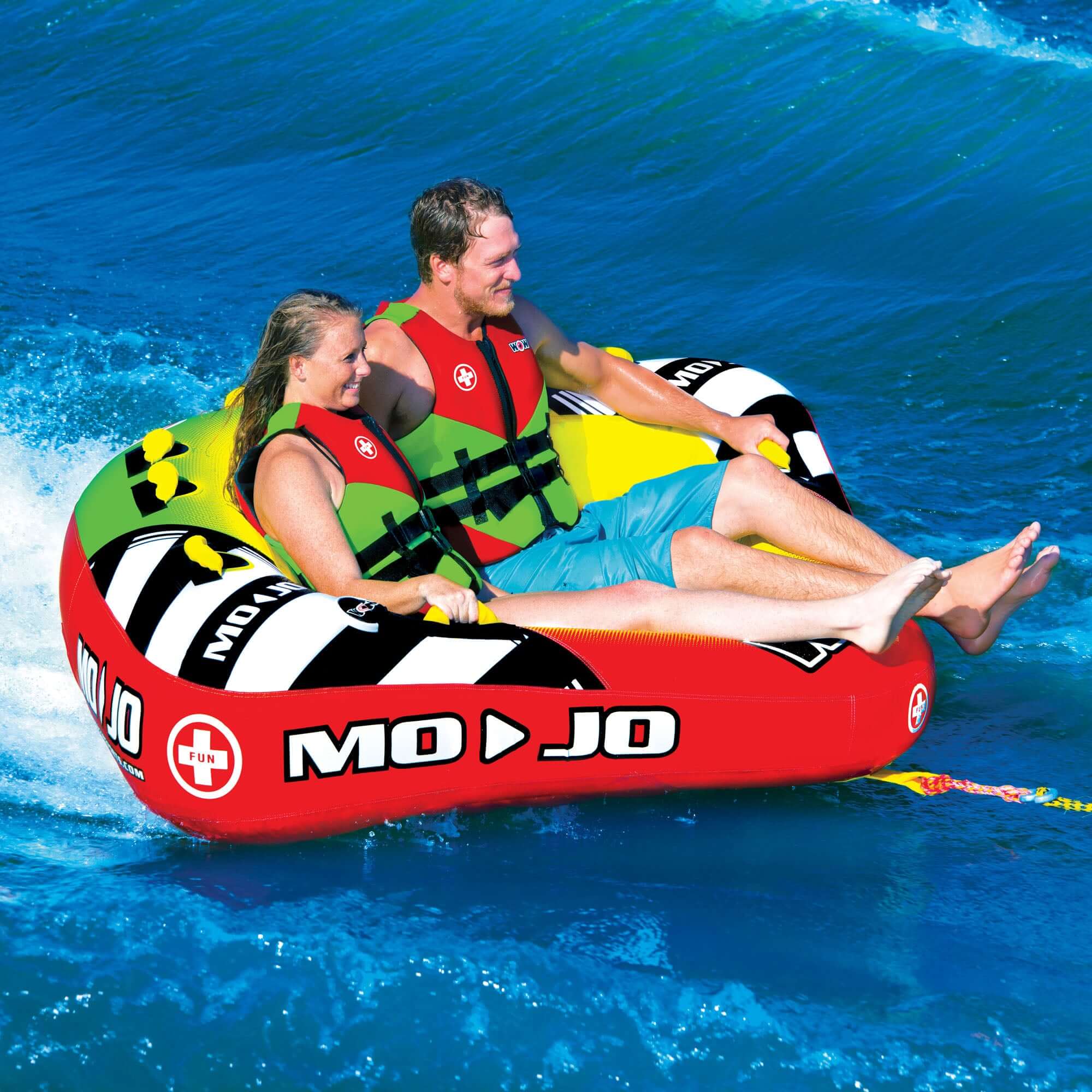WOW Sports Mojo 1- 3 Person Towable Water Tube For Pool and Lake (16-1070)