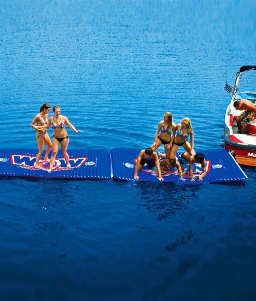 WOW Watersports Floating Pool and Lake Water Walkway and Lounge Red