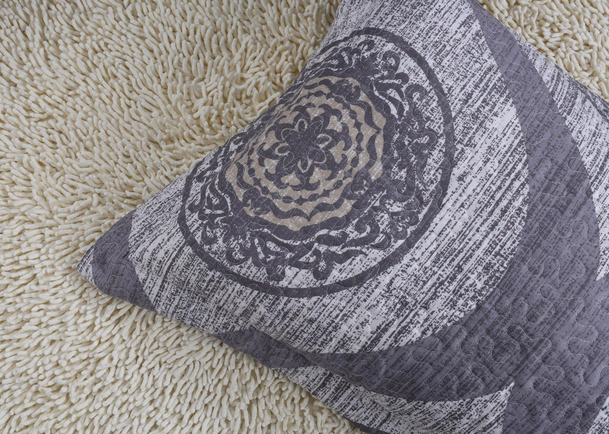 DaDa Rustic Grey Medallion Reversible Bedspread Set