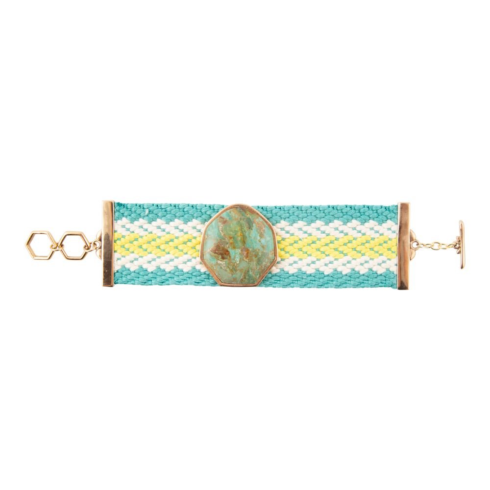 Blue Turquoise Textile Blues Woven Bracelet