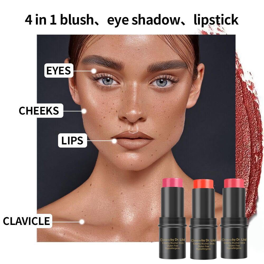 Cream Blush Stick for Cheeks, Lips & Eyes