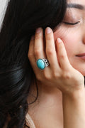 Bohemian Oval Cut Turquoise Ring💍