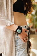 Boho Turquoise Stone Leather Cuff🤎
