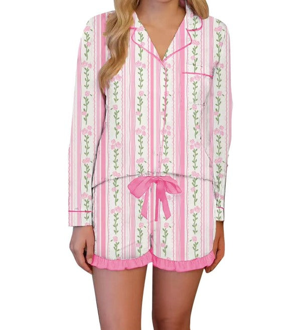 Pajamas Pink Rose Stripe