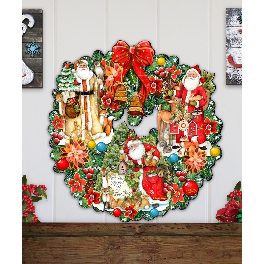 Classic Christmas Santa Door Wreath – Susan Winget