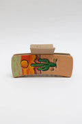 Cactus Sunset Hair Claw Clip – Desert-Inspired Clam Grip 🌵