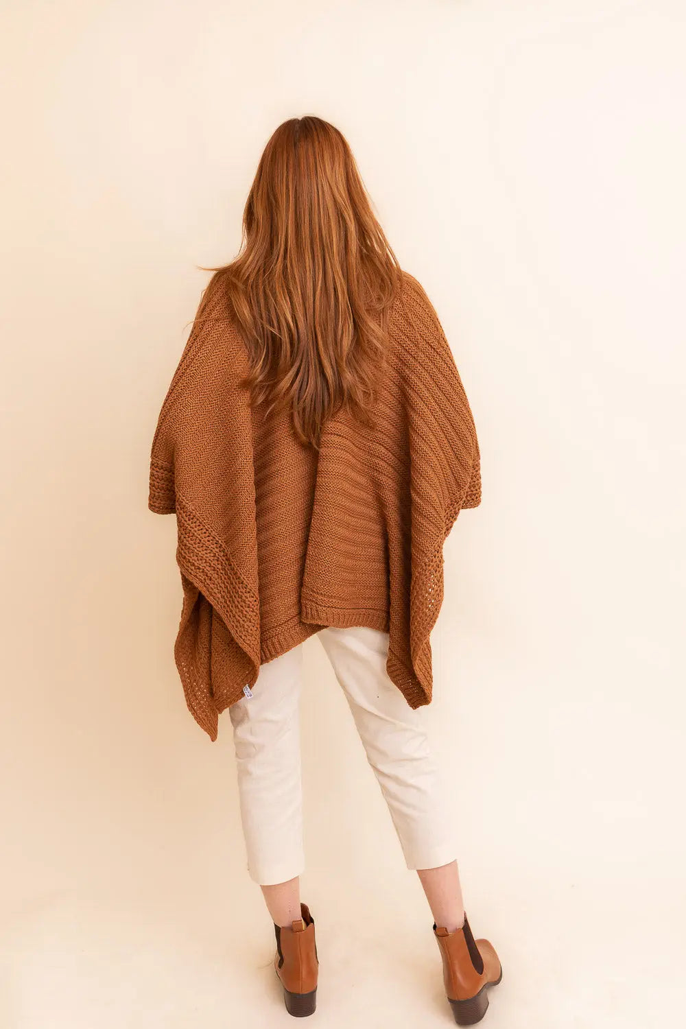 Ridged Rib Knit Ruana – Stylish Layering Wrap