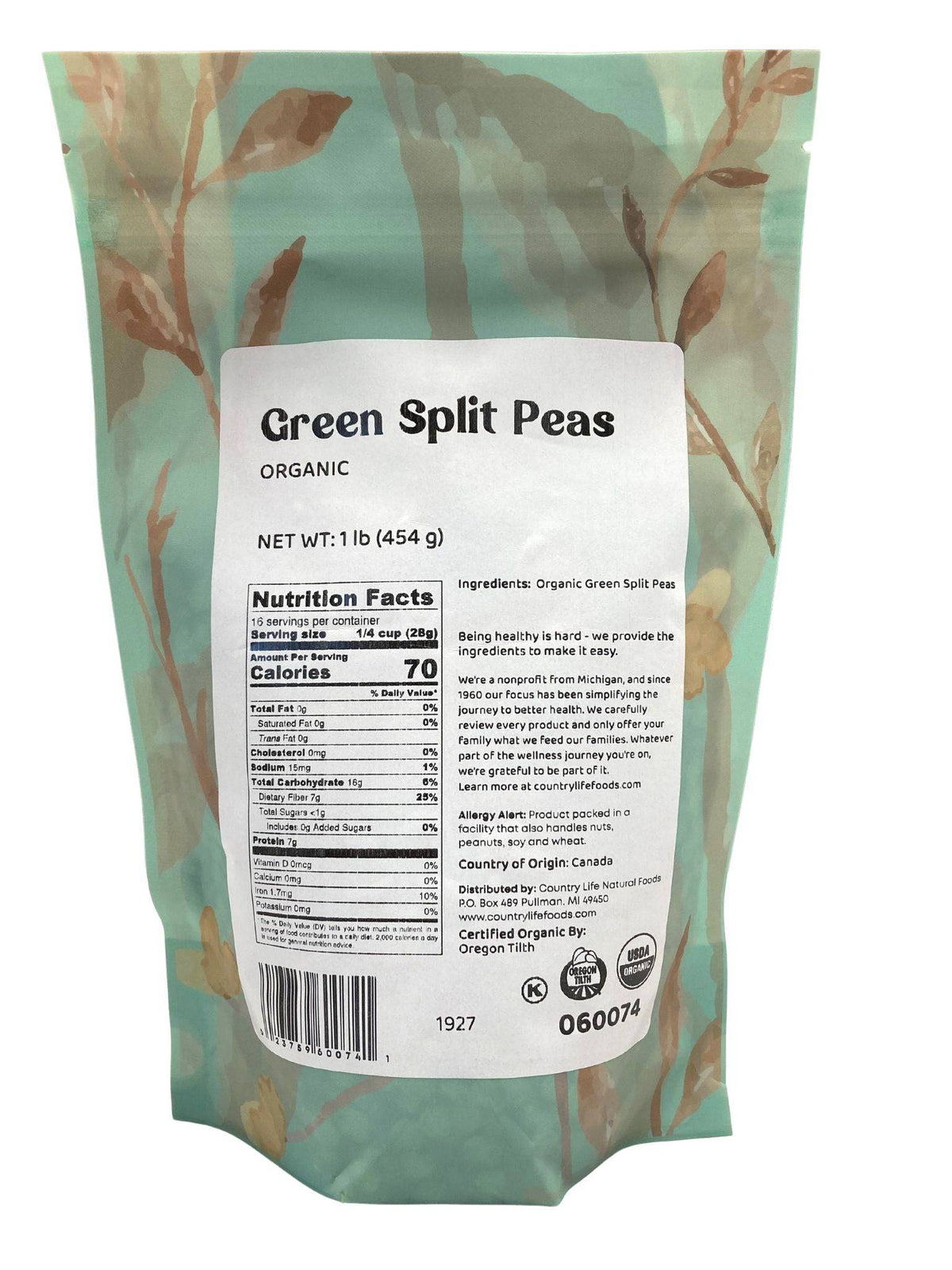 Peas, Green, Organic, Split