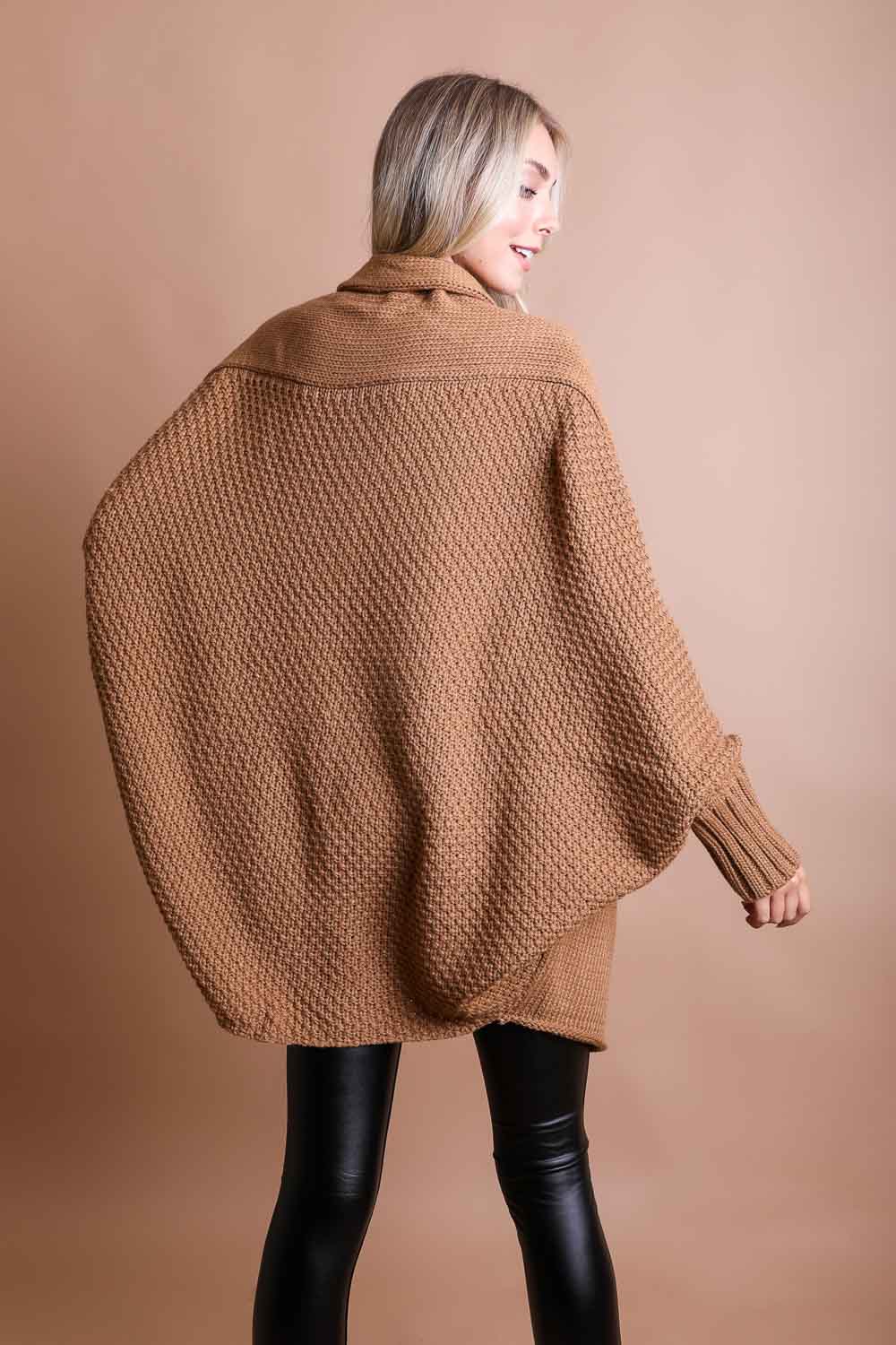 Cuddly Bat Sleeve Knit Cardigan