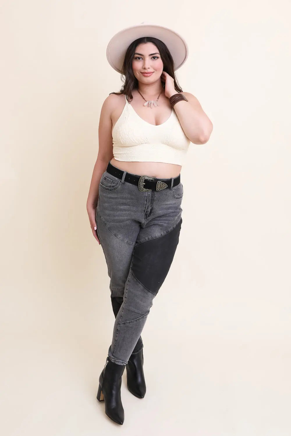 Curvy Seamless Padded Textured Brami Plus