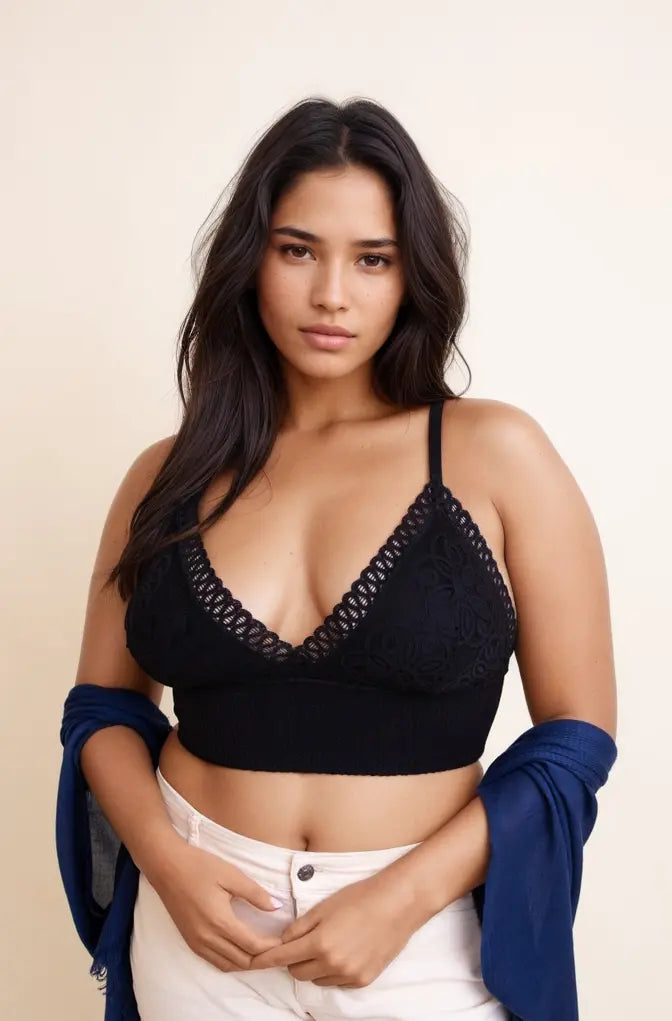 Curvy Waistband Loop Lace Brami – Elegant Plus Size Lace Detail