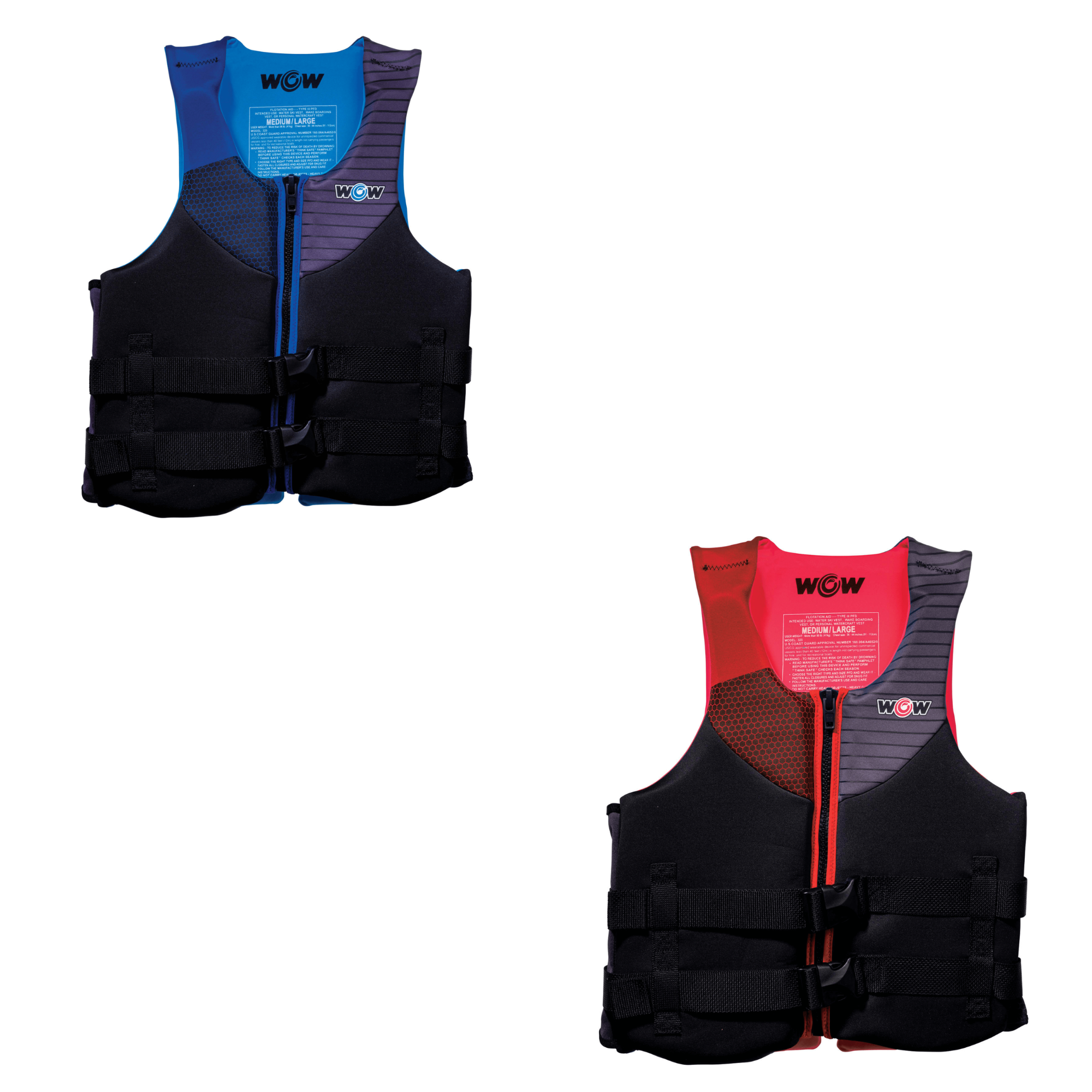 WOW Watersports Feel Good Dual Sized Evoprene PFD Personal Floatation Device for Adults