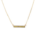 Dainty Green Aventurine Bar Necklace