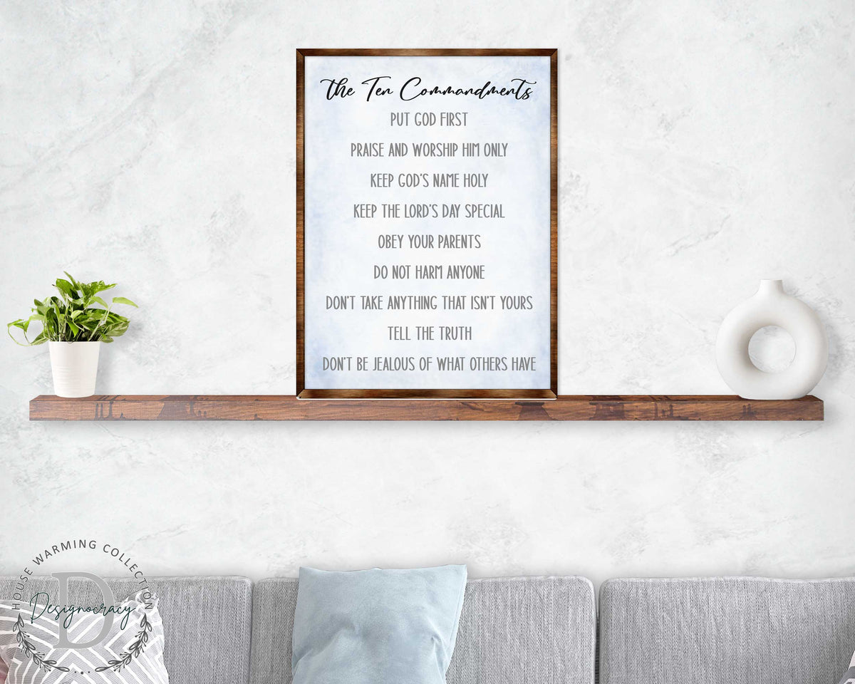 The Ten Commandments Wooden Christian Wall Art