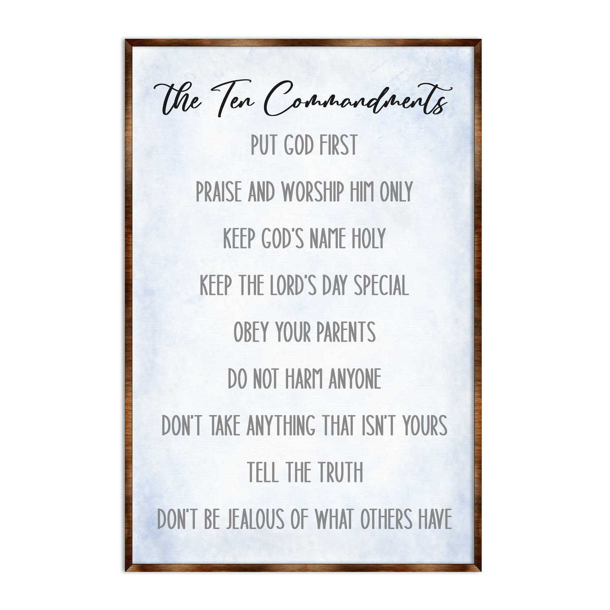 The Ten Commandments Wooden Christian Wall Art
