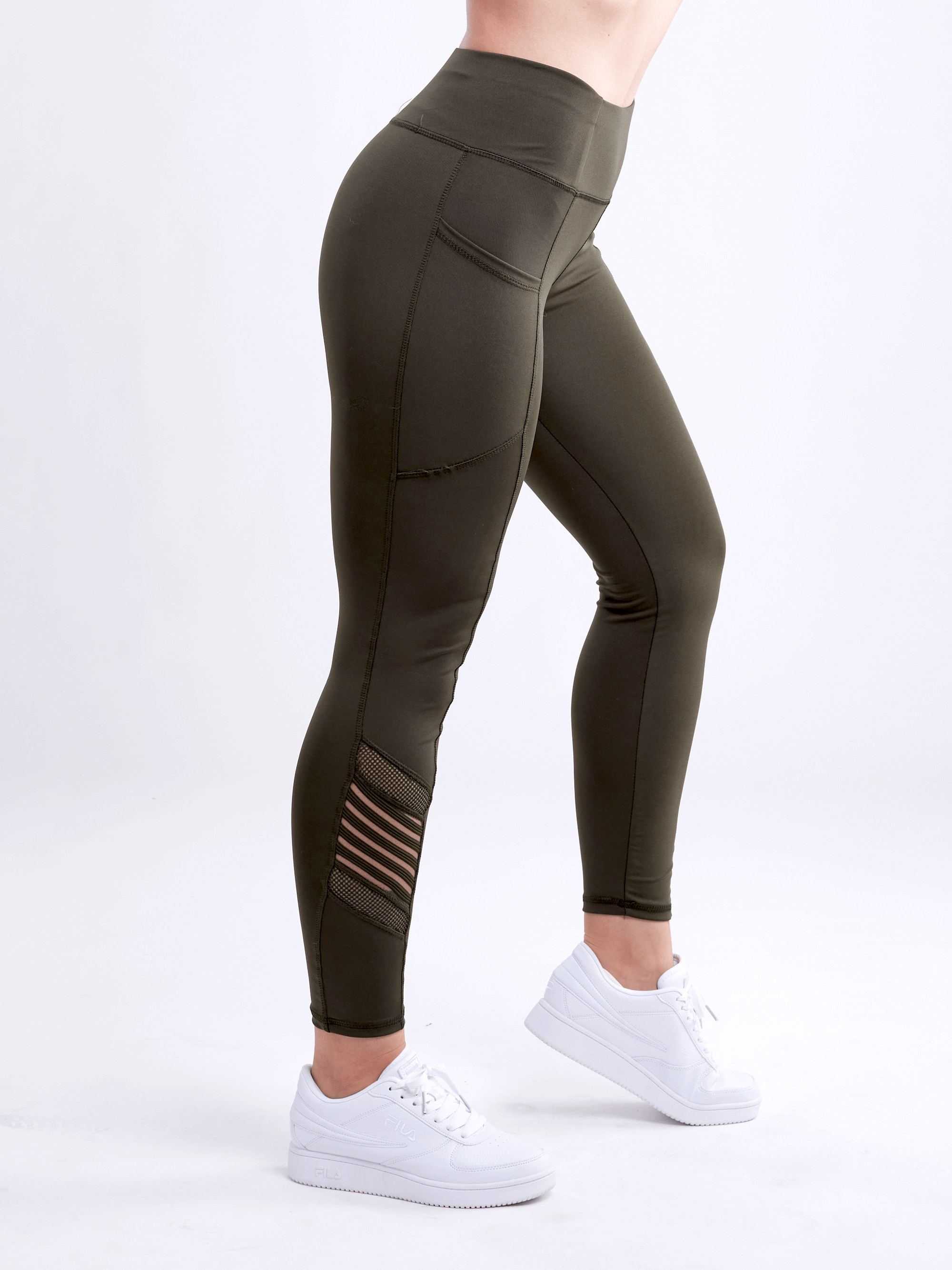 JupiterGear High-Waisted Pilates Leggings with Side Pockets & Mesh Panels