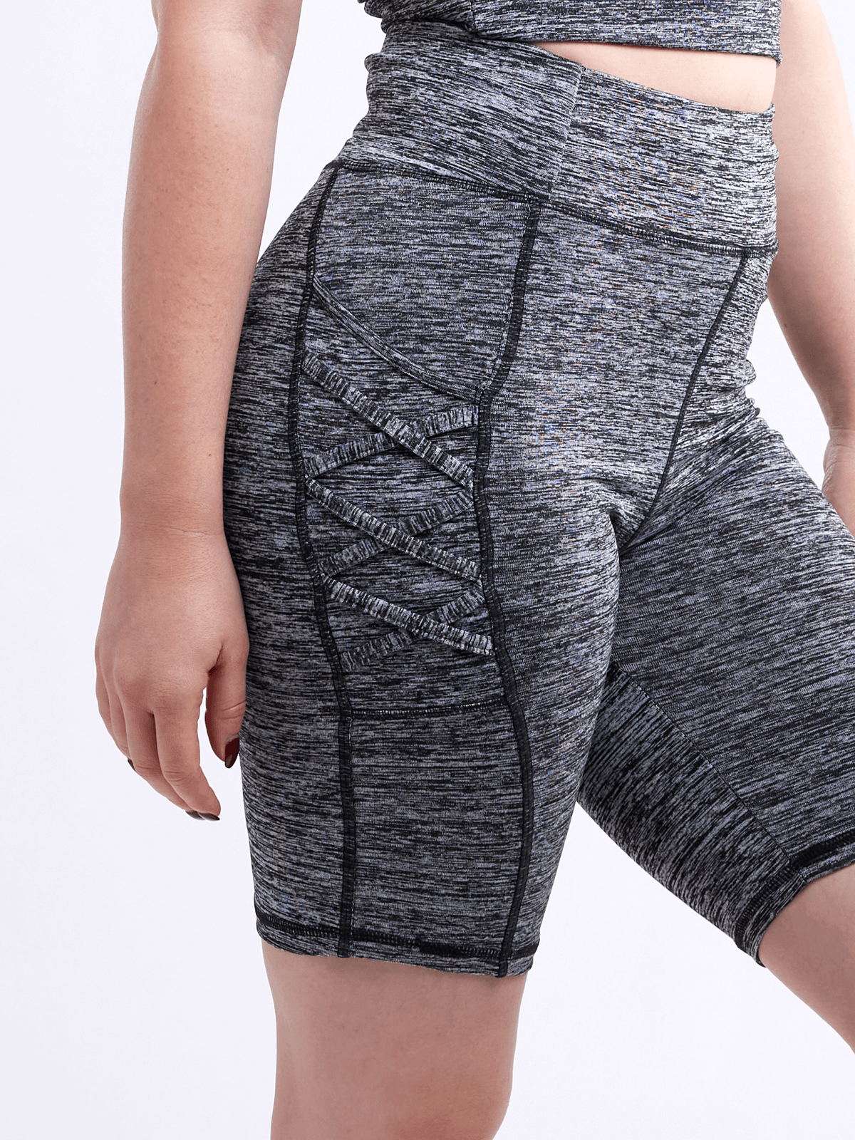 JupiterGear High-Waisted Workout Shorts with Pockets & Criss Cross Design