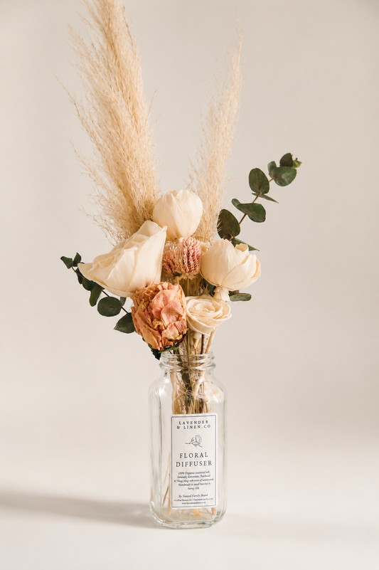 Blush Peony Preserved Floral Diffuser Bouquet – 8 oz