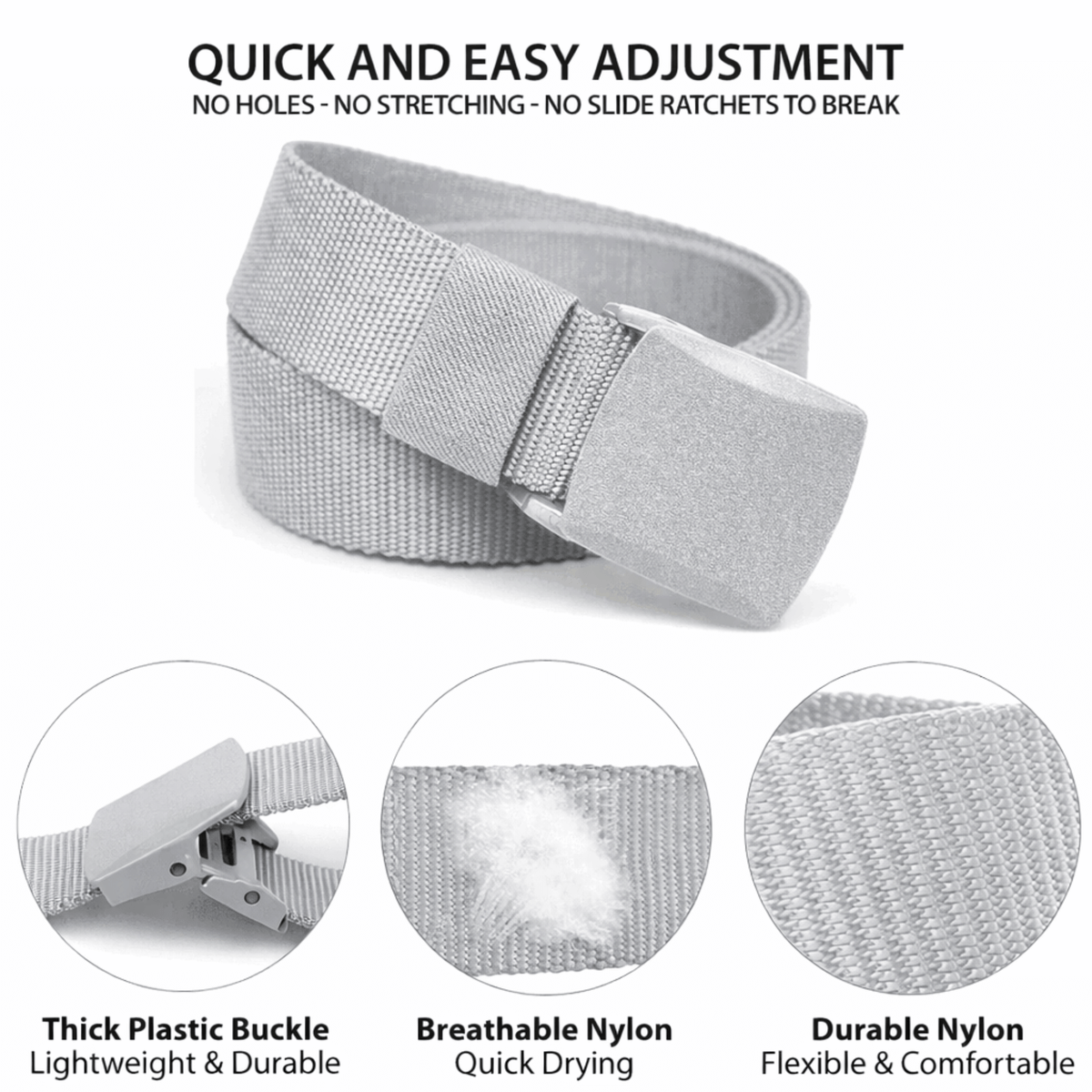 XGear Tactical Adjustable Nylon Belt with Plastic Buckle