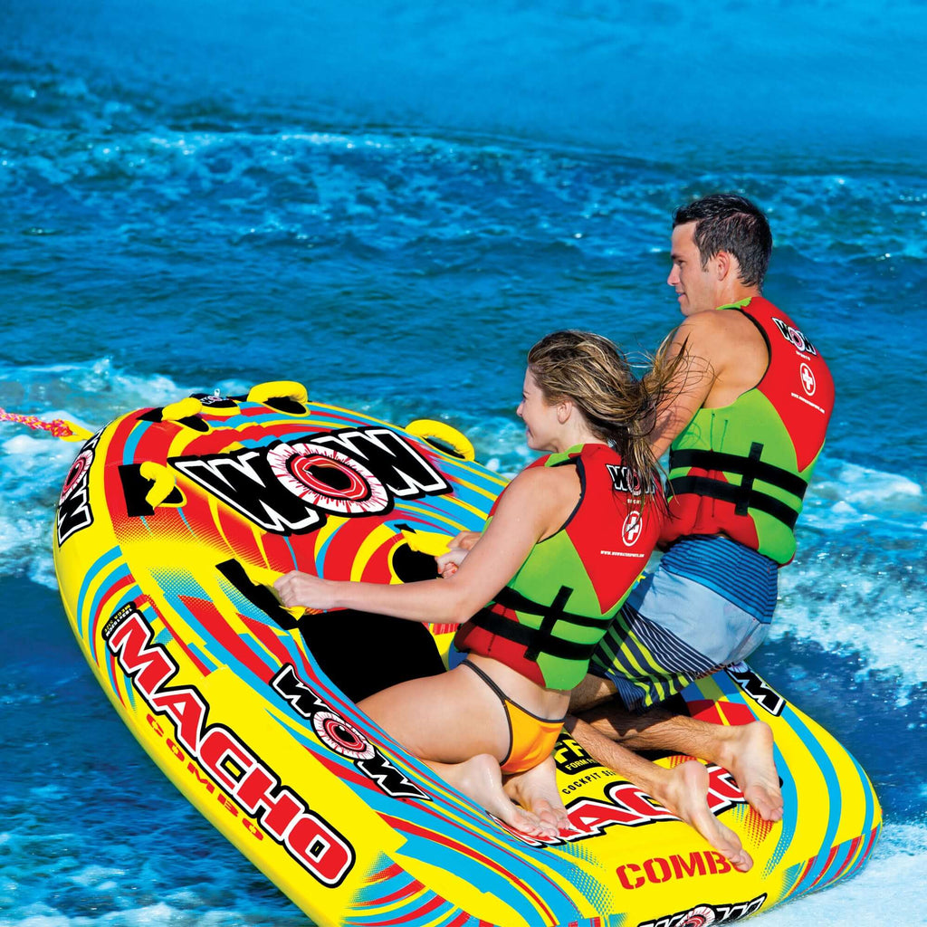 WOW Watersports Macho 1-3 Person Towable Water Tube For Pool and Lake