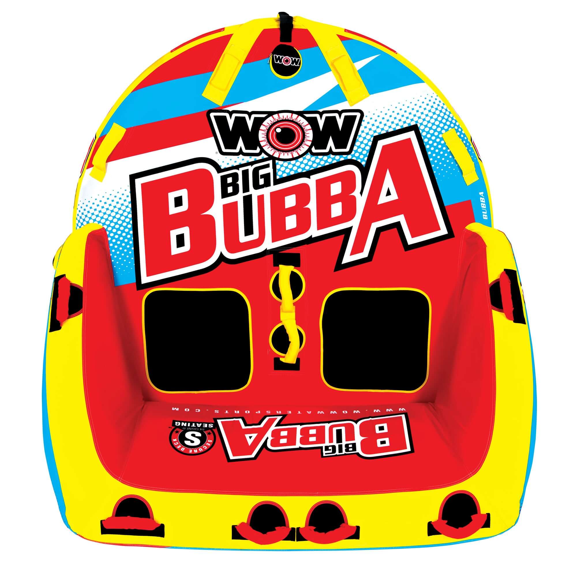 WOW Watersports Big Bubba Hi Vis 2 Person Towable Water Tube For Pool and Lake