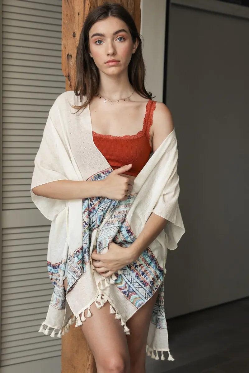 Embroidered Geometric Kimono 💠