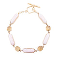 Etta Pink Opal and Yellow Quartz Golden Toggle Bracelet