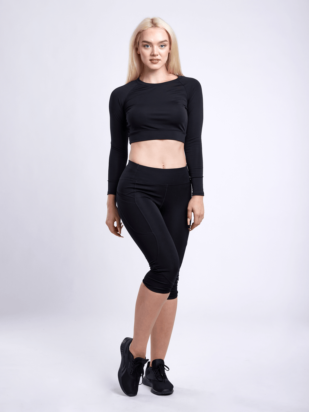 JupiterGear Mid-Rise Capri Fitness Leggings with Side Pockets