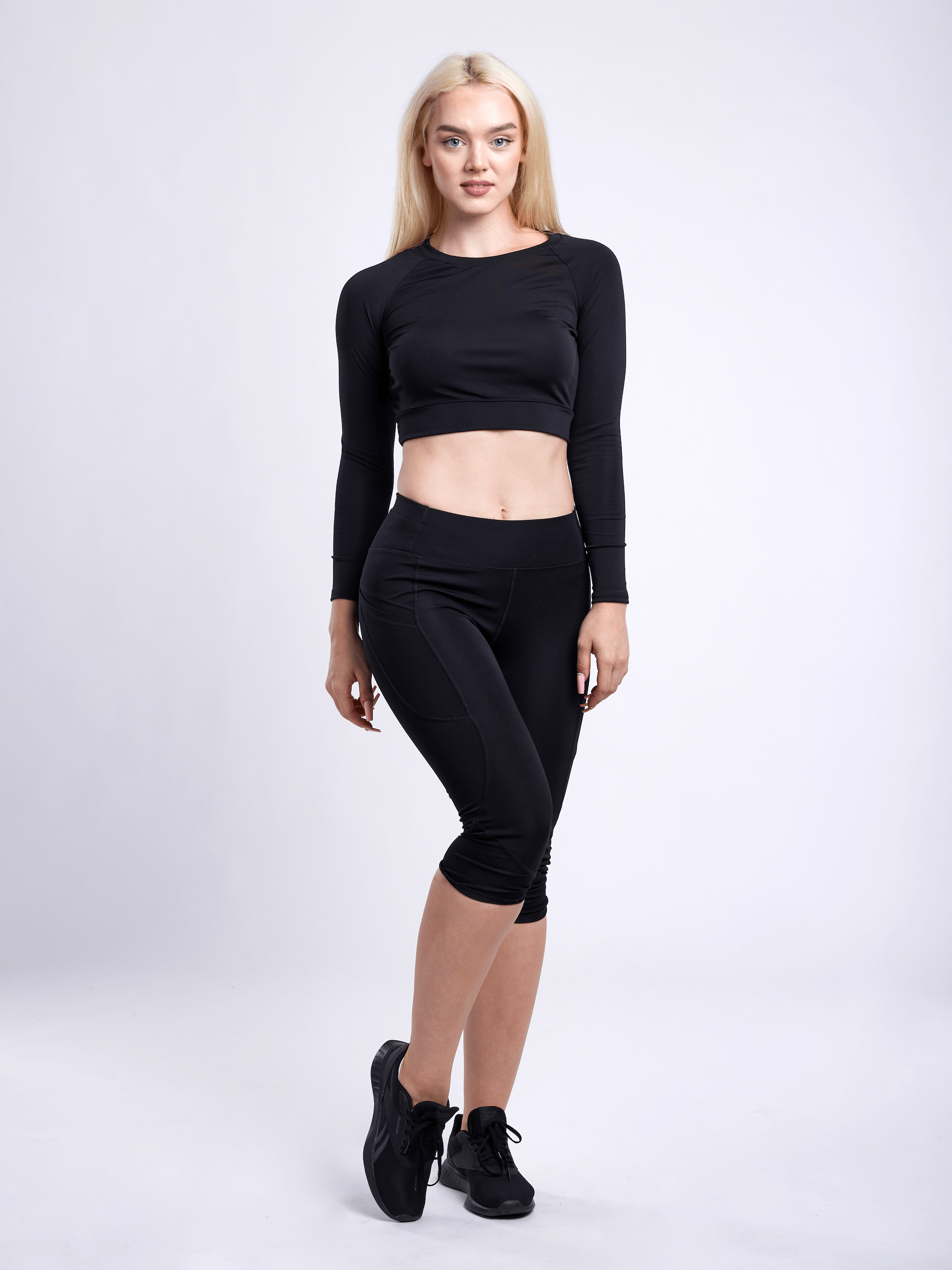 JupiterGear Mid-Rise Capri Fitness Leggings with Side Pockets