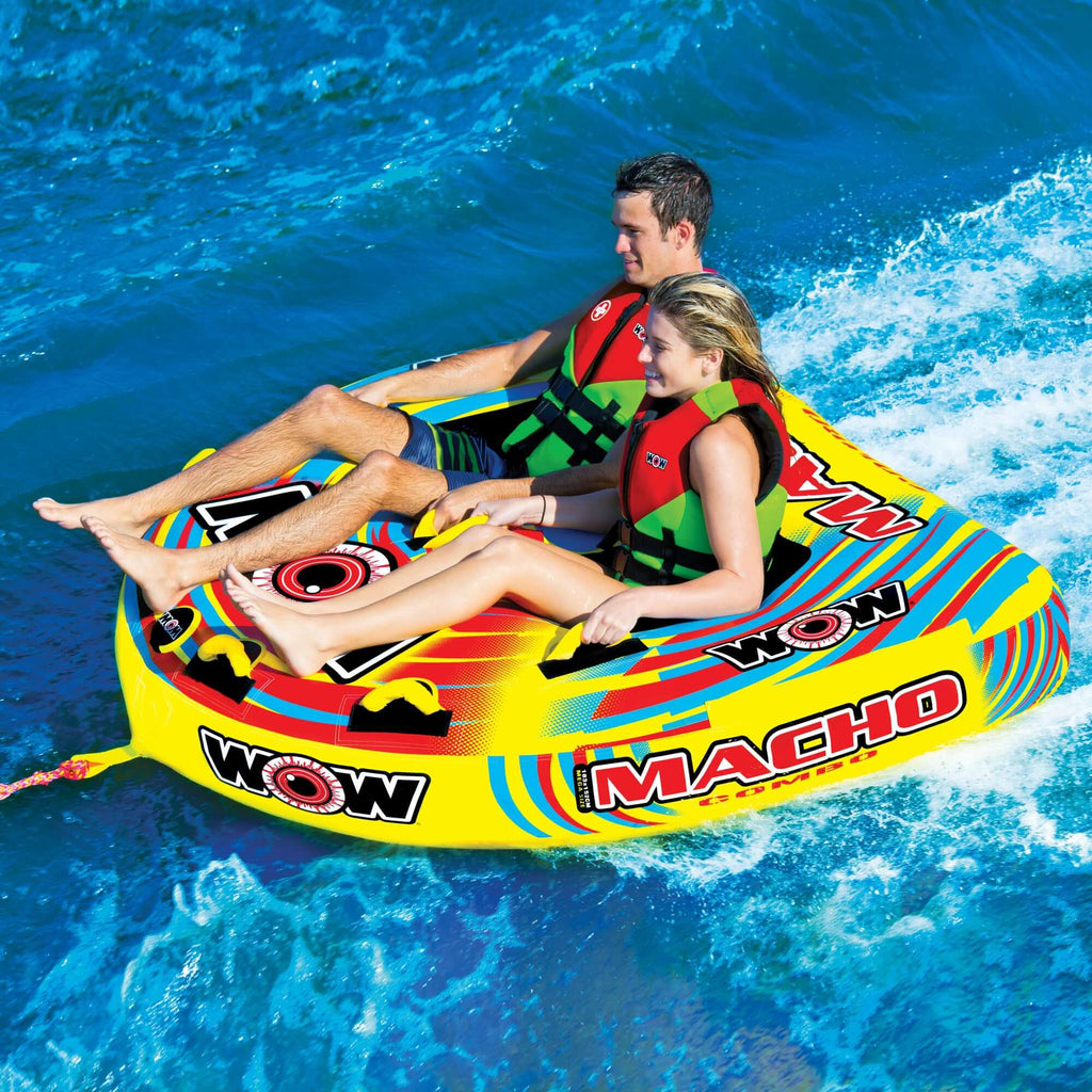 WOW Watersports Macho 1-3 Person Towable Water Tube For Pool and Lake