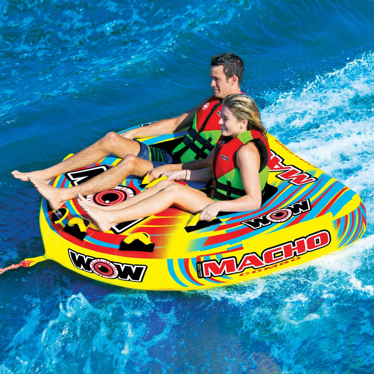 WOW Watersports Macho 1-3 Person Towable Water Tube For Pool and Lake