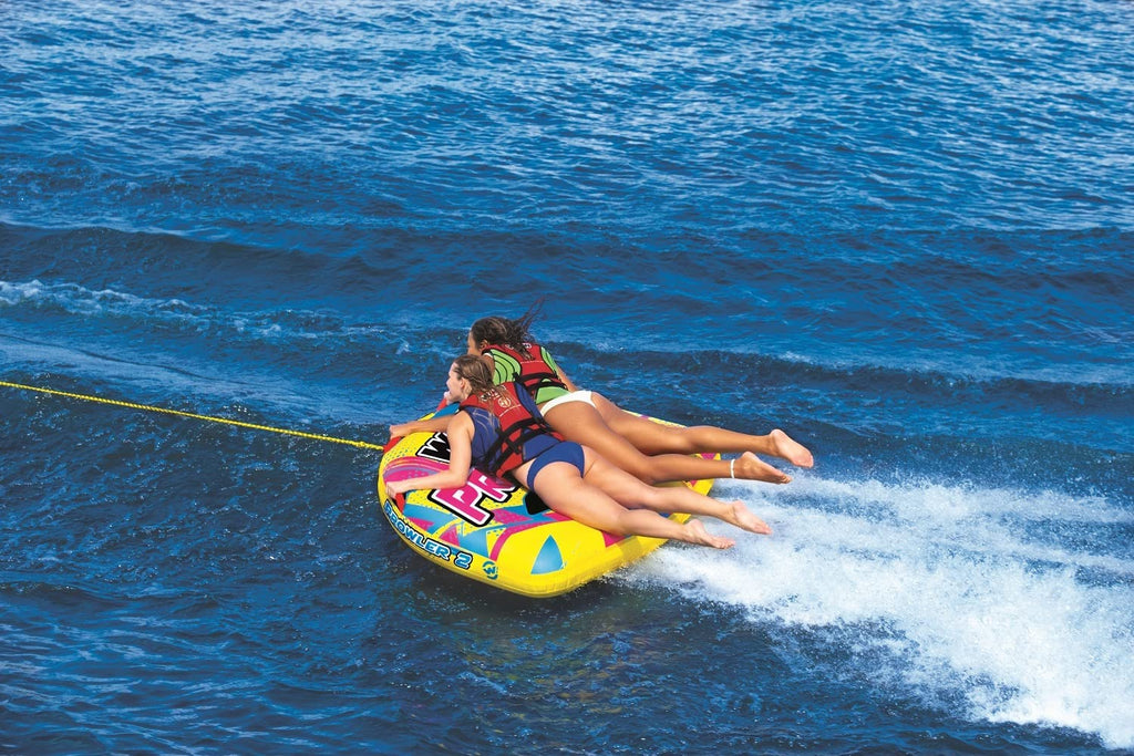 WOW Watersports Prowler Towable 2 Person 2P Starter Kit with 12V Pump and 2K Tow Rope