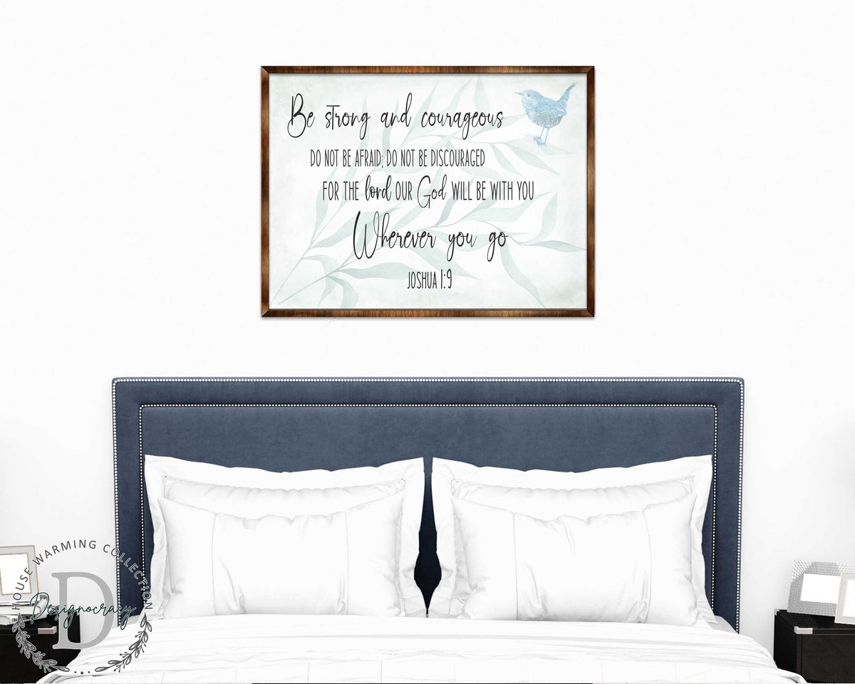 Be Strong and Courageous Wooden Wall Art – Joshua 1:9