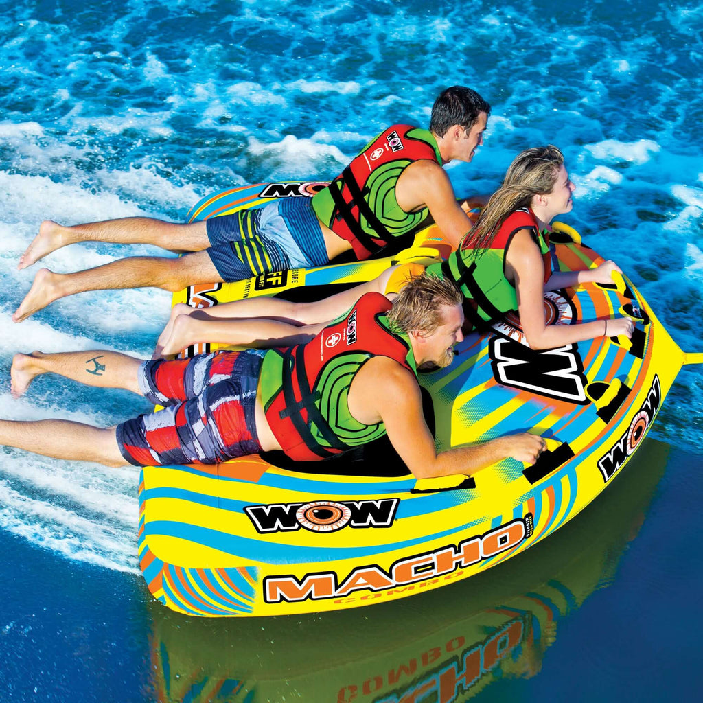 WOW Watersports Macho 1-3 Person Towable Water Tube For Pool and Lake