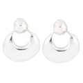 Faceted Sterling Silver Doorknocker Post Earrings