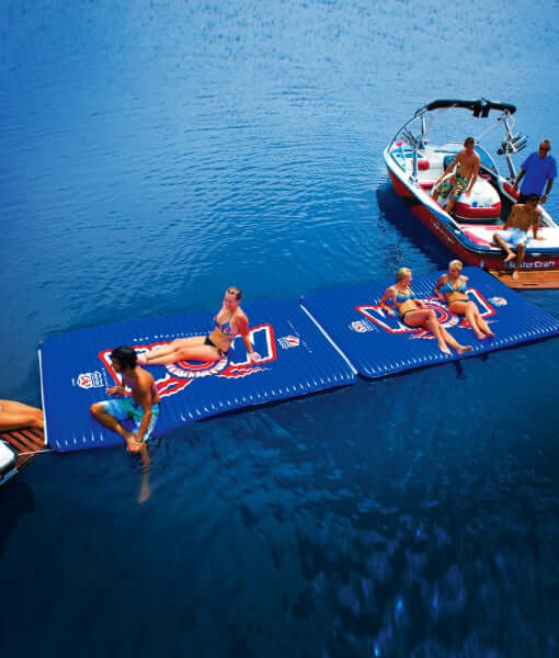 WOW Watersports Floating Pool and Lake Water Walkway and Lounge Red
