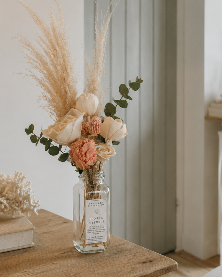 Blush Peony Preserved Floral Diffuser Bouquet – 8 oz