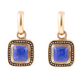 Flourish Blue Lapis Golden Drop Earrings