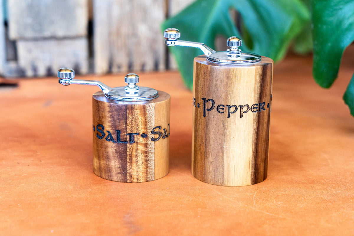 Handcrafted Wooden Salt & Pepper Crank Grinder Set